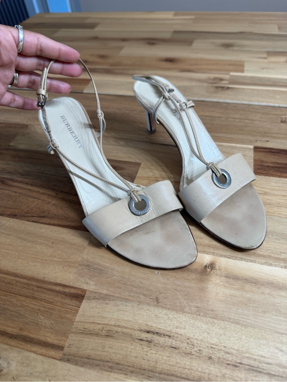 Vintage Burberry Nude Kitten Heels
